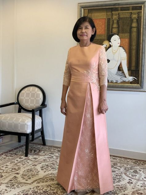 Wedding Dresses Elegant Classy, Mother Of The Bride Gowns, Mother Of The Bride Plus Size, Filipiniana Dress, Mother Dress, Simple Bridesmaid Dresses, Mother Of The Bride Gown, Thai Silk, Mother Of Groom Dresses