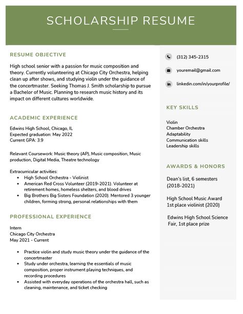 Scholarship Resume: Examples, Template & Writing Guide Academic Phrases, Cosmetology Scholarships, Scholarship Resume, Article Example, Essay Scholarships, Synthesis Essay, Writing A Resume, Teen Resume, Scholarship Application