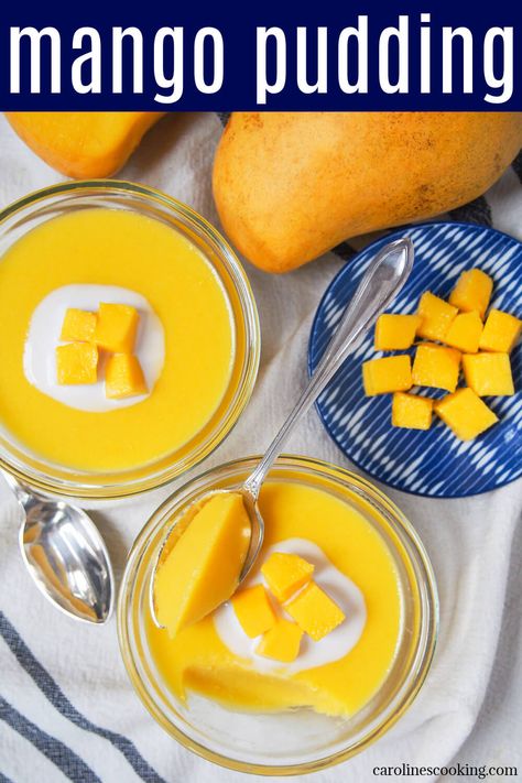 Mango Jello, Vegan Jello, Mango Pudding Recipe, Mango Pudding, Fruity Treats, Eton Mess, Ww Desserts, Mango Puree, Mango Flavor