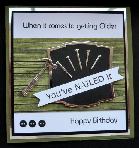 Men's Cards Handmade, Cards With Tools On Them, Stampin Up Male Birthday Card Ideas, Men’s Cards, Male Cards Handmade Man Birthday, Male Birthday Cards Handmade For Men, Men’s Birthday Cards, Cards For Guys, Masculine Cards Handmade