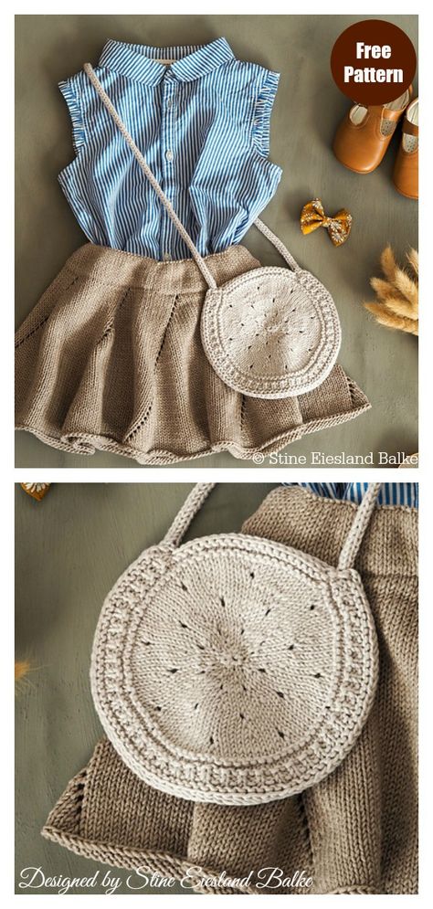 Round Bag Free Knitting Pattern #freeknittingpattern #knittingpattern #bagfreepattern #crossbodybag Drawing Bags, Travel Crochet, Bag Drawing, Knitting Bag Pattern, Large Knitting, Knit Purse, Knit Bag, Bag Knitting, Knitting Tote Bag