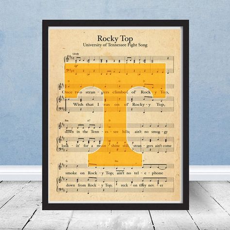 University of Tennessee Volunteers Rocky Top Sheet Music | Etsy Tennessee Logo, Sheet Music Vintage, Old Page, Rocky Top Tennessee, Tennessee Volunteers Football, Go Vols, Tennessee Vols, Tennessee Football, Rocky Top