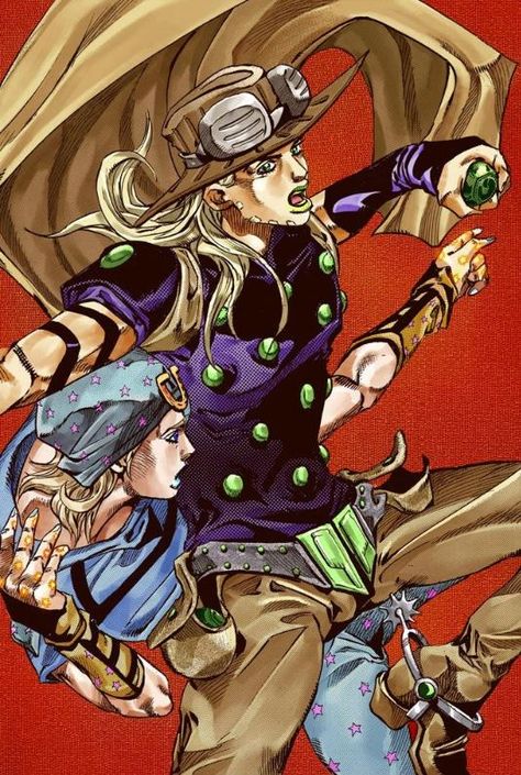 DAILY GYJO on Twitter: "… " Johnny E Gyro, Johnny And Gyro Manga, Johnny And Gyro, Gyro Johnny, Jjba Art, Foto Muro Collage, Gyro Zeppeli, Hirohiko Araki, Johnny Joestar