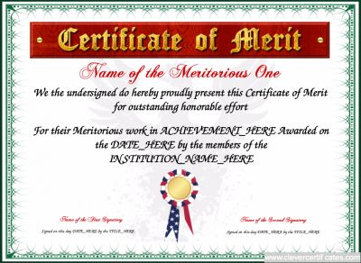 Certificate of Merit Template  #free to customize, download, print and email!  Hundreds of images to choose from at www.clevercertificates.com or upload your own! English Certificate, Certificate Of Participation, Certificate Maker, Certificate Of Merit, Sample Certificate Of Recognition, Course Completion Certificate, Awards Certificates Template, Award Certificates, Online Graphic Design