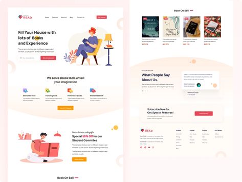 Online Book Store Landing Page by Mahmud Al Abdullah ⭐ on Dribbble Online Book Store, Online Book, Online Bookstore, Landing Page Design, Company Profile, Book Store, Learn To Read, Page Design, Ui Design