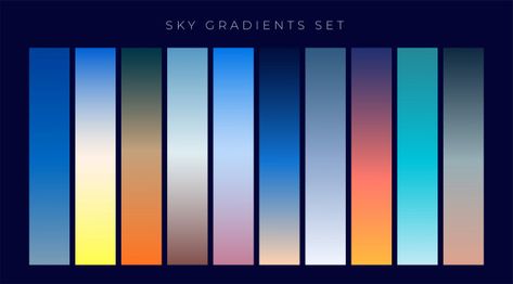 Set of sky gradients background | Free Vector #Freepik #freevector #background #abstract-background #abstract #sky Gradients Background, Neon Rouge, Sunrise Background, Sunset Gradient, Disney Princess Cartoons, Light Background Images, Funny Vines, Gradient Background, Graphic Editing