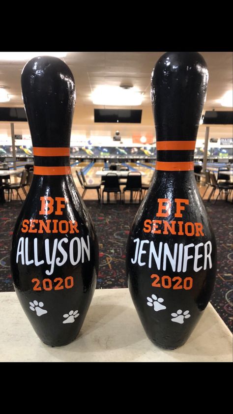 Senior Bowling Gifts, Senior Night Bowling Gifts, Bowling Coach Gift Ideas, Senior Night Bowling, Bowling Graduation Party Ideas, Bowling Senior Night Ideas, Bowling Senior Pictures, Bowling Pins Ideas, Bowling Memes