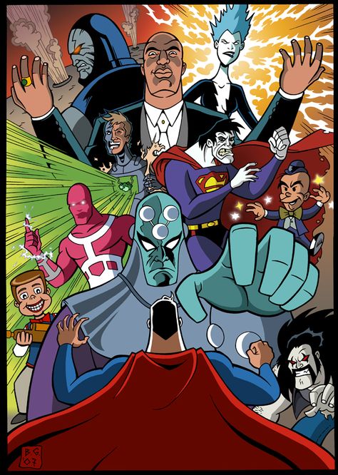 Enemy Drawing, Superman Villains, Superman Animated Series, Superman The Animated Series Art, Superman Beyond Art, Superman The Animated Series, Superman Vs Doomsday Art, Superman Batman Public Enemies, Teen Titans Starfire