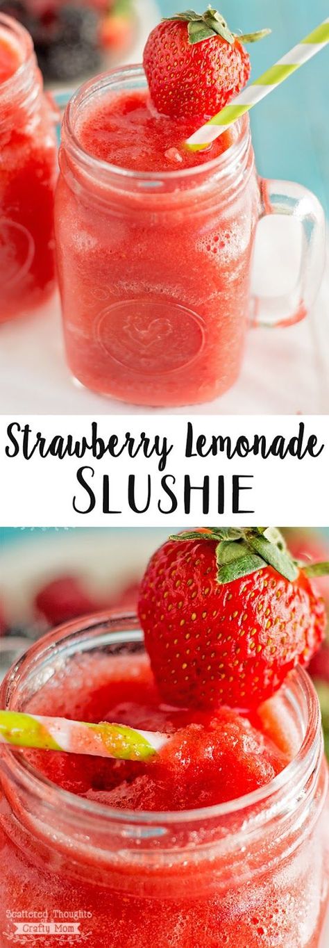 Vodka Strawberries, Lemonade Slushie Recipe, Lemonade Slushie, Lemonade Slush, Drink Vodka, Lemonade Slushies, Slushie Recipe, Scrumptious Food, Chopping Block