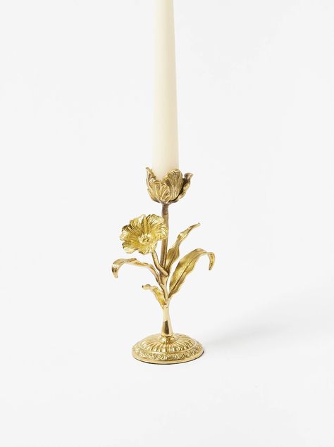 Tealight & Candle Stick Holders | Oliver Bonas US Nest Ideas, Flower Candle Holder, Floral Candle, Flower Motifs, Metal Candlesticks, Candle Dinner, Metal Candle Holders, Oliver Bonas, Flower Candle