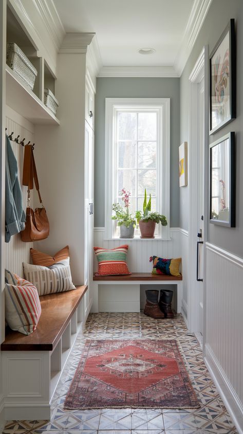 13 Mud Room Color Schemes That Will Make You Fall in Love with Your Entryway Best Mudroom Paint Colors, Mudroom Color Scheme, Mud Room Paint Ideas, Color Drenched Mudroom, Entry Way Colors Paint, Mud Room Paint Colors, Mudroom Paint Color Ideas, Mud Room Colors, Mudroom Paint