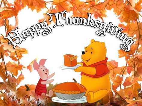 Thanksgiving Winnie The Pooh, Winnie The Pooh Thanksgiving, Pooh Thanksgiving, Happy Thankgiving, Thanksgiving Poems, Happy Thanksgiving Pictures, Disney Thanksgiving, Thanksgiving Cartoon, Disney Best Friends