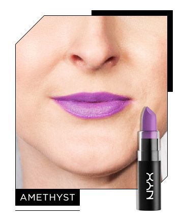 Purple Lipstick: Amethyst. NYX Matte Lipstick in Zen Orchid, $5.99 Purple Pink Lipstick, Light Purple Lipstick, Lavender Lipstick, Lilac Lipstick, Violet Lipstick, White Eye Makeup, Wedding Lipstick, Nyx Matte Lipstick, Light Pink Lips