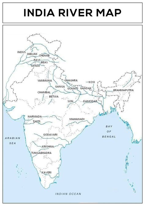 Indian River Map Full Hd Hindi, India River Map, Indian River Map, River Map, Hindu Symbols, Indian Culture And Tradition, Kanyakumari, Scrapbook Cover, Physical Map