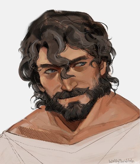 Bearded Characters, Beard Drawing, Character Inspiration Male, Greek Mythology Art, Mythology Art, Arte Inspo, Art Style Inspiration, Hair Reference, Trust The Process