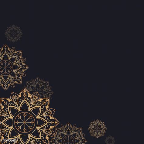 Gold mandala pattern on black background vector | free image by rawpixel.com / sasi Mandala Illustration, Motif Arabesque, Gold Wallpaper Iphone, Rose Gold Texture, Mandala Wallpaper, Ramadan Background, Neon Backgrounds, Mandala Background, Islamic Calligraphy Painting