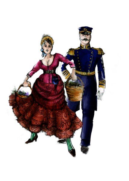 HMS Pinafore (Buttercup-and-Captain). Guthrie Theatre. Costume design by Fabio Toblini. Theatre Costume Design, Hms Pinafore, Guthrie Theater, Costume Design Sketch, Artist Biography, Music Theater, Royal Navy, Design Sketch, Art Music