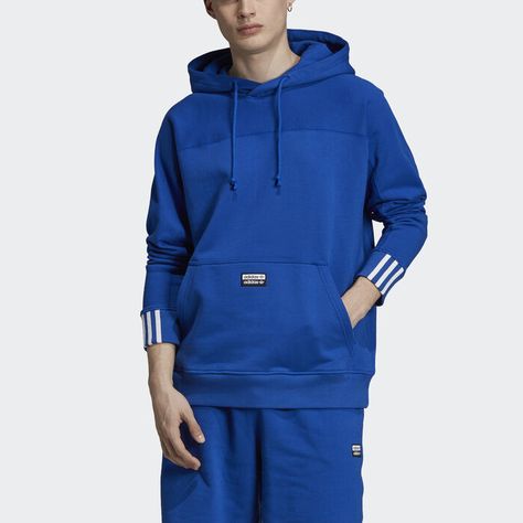 French Terry Hoodie, Hooded Sweatshirt Men, Adidas Hoodie, Sweatshirts Online, Sporty Look, Blue Adidas, Mens Activewear, Adidas Online, Mens Sweatshirts Hoodie