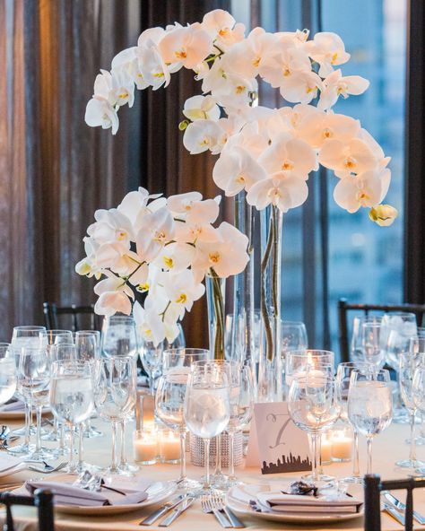 Orchid Centerpieces Wedding, Inexpensive Wedding Centerpieces, Cheap Wedding Table Centerpieces, White Wedding Centerpieces, Orchid Centerpieces, Simple Wedding Flowers, Unique Wedding Flowers, Orchid Wedding, Wedding Floral Centerpieces