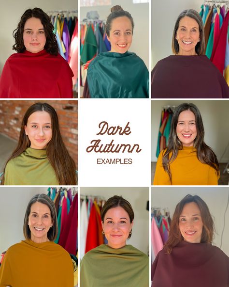 Dark Autumn Celebrities Outfits, Deep Autumn Colour Combinations, Vibrant Autumn House Of Colour, Deep Autumn Color Outfits, Deep Autumn Outfits Capsule Wardrobe, Blue Autumn Color Palette, Deep Autumn Celebrities, House Of Color Autumn, Deep Autumn Color Palette Outfits