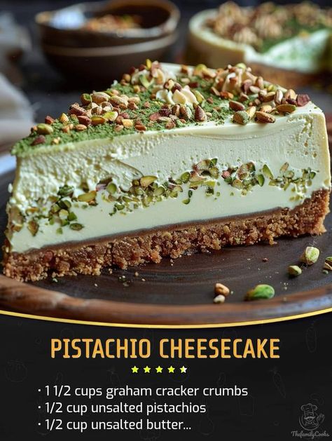 Stanley Tucci Recipes 🍝🍛🌭🍕 | Pistachio Cheesecake  | Facebook Stanley Tucci Pistachio Cheesecake, Tucci Recipes, Pistachio Cheesecake Recipe, Nonna Pia, Pasquale Sciarappa, Marion Grasby, Pistachio Cheesecake, Yummy Cheesecake, Stanley Tucci