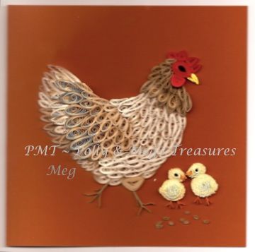 Quilled card: Chook with her chickens. Quilling Instructions, Chicken Feathers, Neli Quilling, Quilling Animals, Arte Quilling, Paper Quilling Cards, Art Quilling, Quilling Christmas, Paper Quilling Patterns