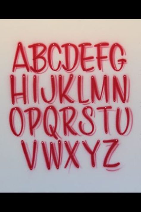 Airbrush Lettering Font - Casual Caps Airbrush Lettering, Cute Fonts Alphabet, Sign Painting Lettering, Lettering Styles Alphabet, Airbrush T Shirts, Airbrush Designs, Writing Fonts, Sign Writing, Hand Lettering Art