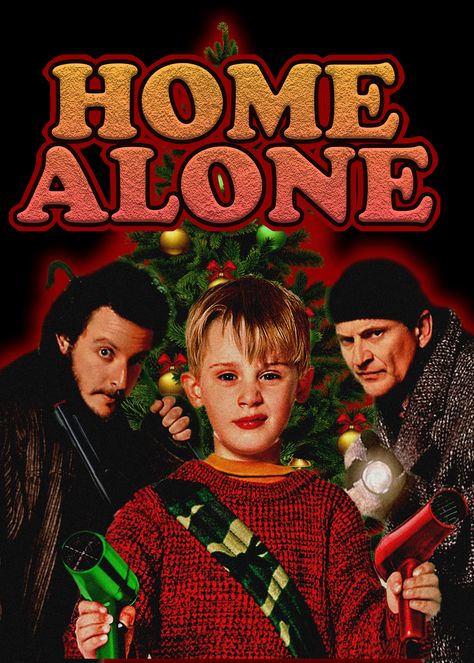 Home Alone Poster, Christmas Movie Poster, Home Alone T Shirt, Christmas Home Alone, Vintage Tshirt Design, Retro Shirt Design, Vintage Rap Tees, Christmas Wallpaper Iphone Cute, Home Alone Movie