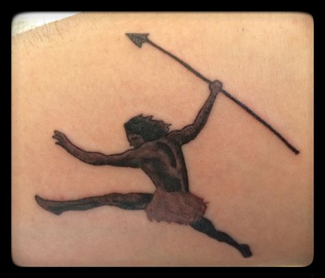 Grok image, I wonder if at least the loin cloth could be colored -- Caveman tattoo. Caveman Tattoo Ideas, Caveman Tattoo, Dad Tattoos, Sleeves Ideas, Time Tattoos, Tattoo Style, Jesus Fish Tattoo, Tattoos For Guys, Cool Tattoos