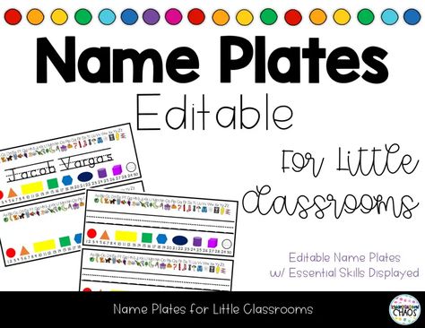 Editable Name Plates ©2022 Kindergarten Chaos.pdf Beginning Sound, Name Plates, Name Plate, Classroom Ideas, Kindergarten, Preschool, Sound, Pre School