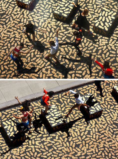 This Art Installation Encourages People To Dance In The Street Outdoor Installation Art Public Spaces, Floor Art Installation, Urban Art Installation, Installation Street Art, Street Installation, Landscape And Urbanism, Light Letters, Art Uk, Art Installation