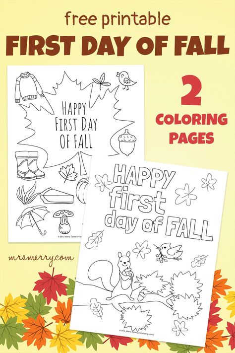 first day of fall coloring pages Fall Objects, Activity For Preschool, Fall Coloring, Fall Activity, First Day Of Fall, First Day School, Fall Coloring Pages, Fall Printables, Cute Squirrel