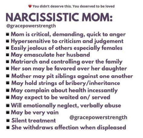 Narcissistic Mom, Daughters Of Narcissistic Mothers, Narcissistic Family, Narcissism Quotes, Narcissism Relationships, Mental Health Facts, Narcissistic People, Narcissistic Parent, Narcissistic Mother