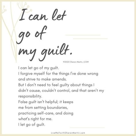 Shame Vs Guilt, Codependency Signs, Let Go Of Guilt, Overcoming Guilt, Guilt Quotes, Sharon Martin, Ways To Say Said, Self Esteem Worksheets, Troubled Relationship