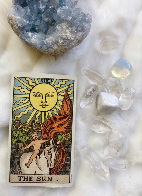 The Sun: Predictive Tarot Card Meanings — Lisa Boswell Tarot Photoshoot, The Sun, Tarot Significado, The Sun Tarot, Les Nereides, Tarot Meanings, Tarot Astrology, Baby Witch, Spiritual Crystals