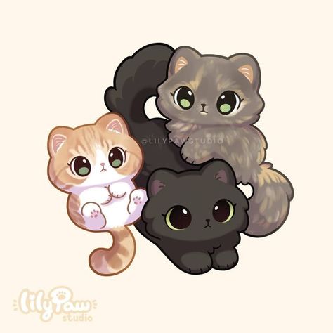 🌸🍃Lily Paw🍃🌸 on Instagram: "Commission I did for Jocelyn of her 3 precious fur babies: Kitten, Ibsy and Kitty! 🐈💖 I loved working on these cuties, thank you Jocelyn for commissioning me 🥰 . ⚠️ This is a commissioned work and therefore belongs to the client, please don't use it in any form . [Shares and saves are super appreciated 💖] . . . 🏷️ #drawingcommission #cat #kitty #petportrait #catdrawing #catillustration #catart #cutecat #catsofinstagram #cutedrawing #cuteart #cutearteveryday # Drawing Cat Paws, Lily Paw Studios, Lily Paw Art, 3 Cats Together Drawing, Cats And Kittens Drawings, 3 Cats Drawing, 3 Cats Together, Cute Kitty Drawing, 3 Cute Cats