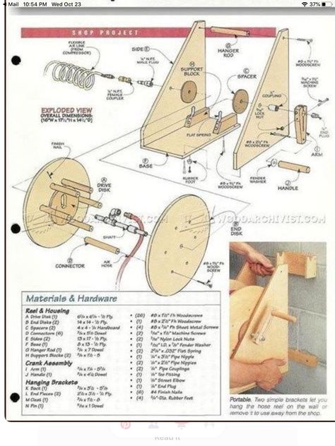 Cable Spool Furniture, Spool Furniture, Air Hose Reel, Hose Storage, Drafting Table, Diy Garage Storage, Wood Shop Projects, Hose Reel, Woodworking Workshop