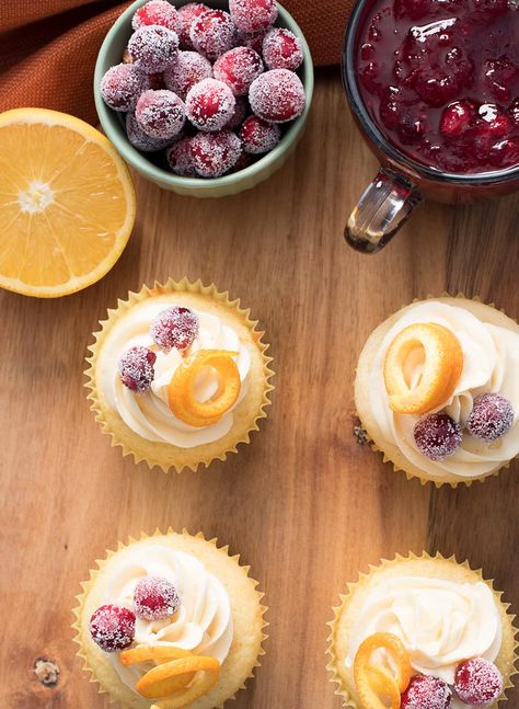 Cranberry Orange White Chocolate Cupcake, Cranberry Orange White Chocolate Cupcakes, Cranberry Orange Cupcakes Holidays, Orange Cranberry Cupcakes, Vanilla Cake Ideas, Cranberry Orange Cupcakes, Cranberry Cupcakes, Favorite Deserts, White Chocolate Buttercream Frosting