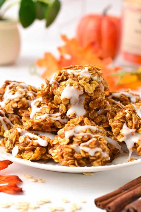 No Bake Pumpkin Cookies, Pumpkin No Bake, Pumpkin No Bake Cookies, Oatmeal Pumpkin Cookies, Vegan No Bake Cookies, Healthy Lactation Cookies, Conscious Plant Kitchen, Gluten Free Pumpkin Cookies, Pumpkin Cookies Healthy