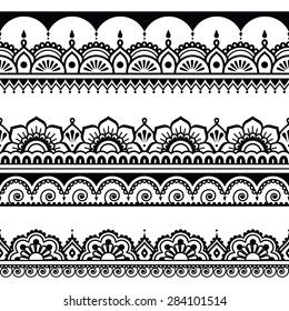 Indian seamless pattern, design elements - Mehndi tattoo style Dotwork Tattoo Mandala, Indian Henna, Seamless Pattern Design, Mandala Design Pattern, Mandalas Drawing, Mandala Tattoo Design, Mandala Art Lesson, Mehndi Tattoo, Wallpaper Ipad