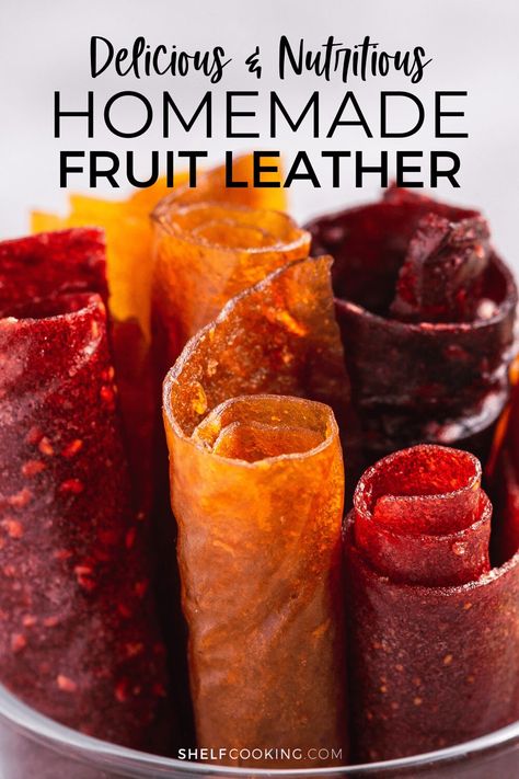 Never pay for brand name fruit rollups again! Instead, whip up this easy 3-ingredient homemade fruit leather. Fruit Rollups, Leather Shelf, Shelf Cooking, Homemade Fruit Leather, Fruit Leather Recipe, Kid Snacks, Fruit Roll, Fruit Leather, Fruit Roll Ups