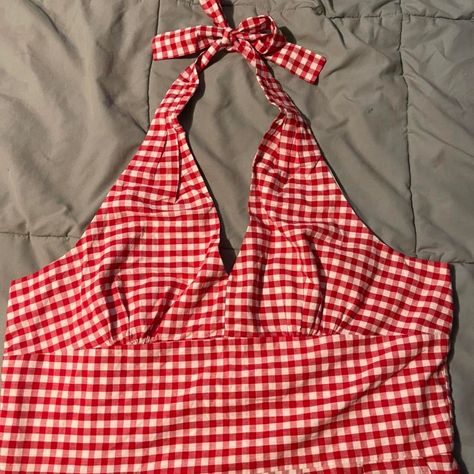 Plus Size Cottage, Halter Top Romper, Vision 2023, Sock Hop, Vintage Plus Size, Big Tshirt, Red Gingham, Cottage Core, Billie Eilish