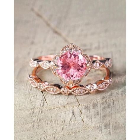 Elevate Your Style With Our 2pc Vintage Style Pink Cubic Zirconia Rose Gold Plated Ring With Halo Cubic Zirconia Diamonds. Crafted With Precision, This Ring Exudes Timeless Elegance And Sophistication. The Vibrant Pink Cubic Zirconia Center Stone Is Surrounded By Dazzling Halo Cubic Zirconia Diamonds, Creating A Mesmerizing Sparkle That Will Catch Every Eye. Benefits: - Exquisite Vintage Design - High-Quality Materials For Durability - Versatile For Any Occasion - Affordable Luxury #Vintagepinkr Sapphire Engagement Ring Gold, Ring With Halo, Pink Wedding Rings, Floral Wedding Ring, Flower Wedding Ring, Pink Engagement Ring, Pink Sapphire Ring Engagement, Style Pink, Pink Ring