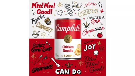 Campbell’s soup updates iconic can after 50 years | Creative Bloq Famous Pop Art, Sophia Chang, Campbell's Soup Cans, Campbells Soup, Campbell Soup Company, Canned Soup, Campbell Soup, Charity Auction, Nft Collection