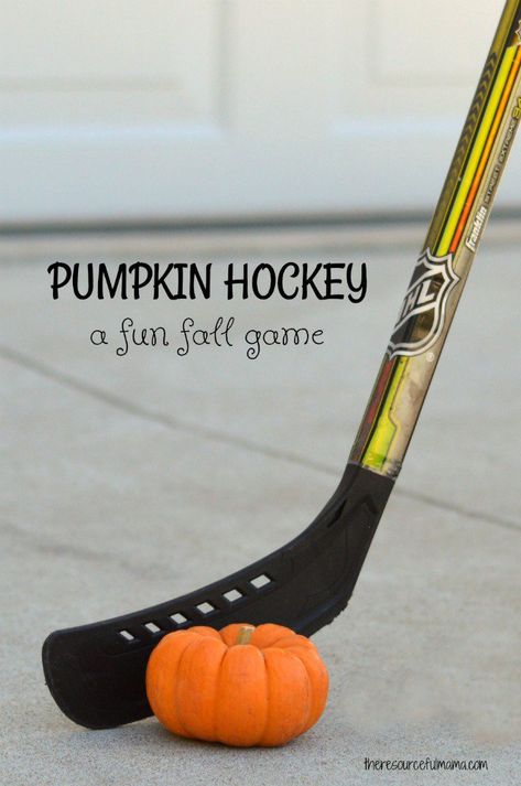 Pumpkin hockey is a fun fall activity for kids. Kids love playing this game all fall at fall festivals and Halloween parties. Hockey Trunk Or Treat, Kindergarten Carnival, Hockey Pumpkin, Hawaii Games, Fall Activity For Kids, Halloween Carnival Games, Hockey Halloween, Pumpkin Games, Mini Masterpieces