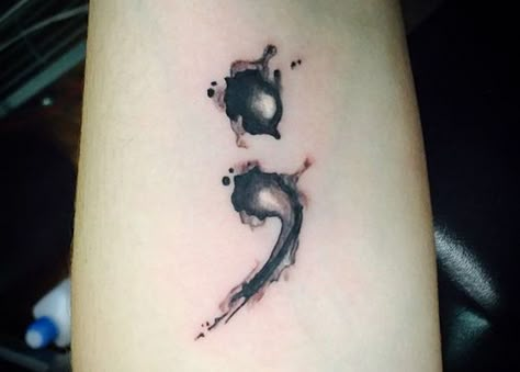 The Meaning Behind Semicolon Tattoos | Tattoo.com Semicolon Tattoo Meaning, Colon Tattoo, Survivor Tattoo, Awareness Tattoo, Semicolon Tattoo, Omerta Tattoo, Tattoo Designs And Meanings, Rib Tattoo, Design Tattoo