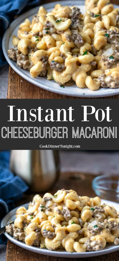 Instant Pot Cheeseburger Macaroni, Instant Pot Macaroni And Cheese, Instant Pot Macaroni, Beef Mac And Cheese, Easy Mac N Cheese Recipe, Cheeseburger Macaroni, Easy Mac N Cheese, Family Dinner Recipe, Macaroni And Cheese Recipe