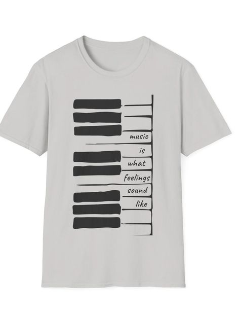 Feelings Sound T-Shirt, Music Art Shirt, Musician Singer Gift, Music Notes Art, Fun gift for Musician. #tshirt #music #pianokeys #musiciantee #musiciansingertee #giftformusician #gift #surprise #present #birthday #giftforpianist Music T Shirt Design Ideas, Music Tshirt Design, Music Tshirt Design Ideas, Surprise Present, Music Notes Art, Gift For Musician, Music Signs, Notes Art, Present Birthday