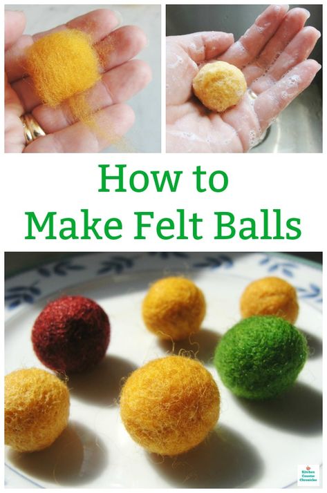 How To Do Wool Felting, Wool Beads Diy, Needle Felting Christmas Gifts, Wool Roving Crafts, Wool Roving Projects, Felted Wool Crafts Ideas, Easy Felting Projects, Needle Felting Tutorials Step By Step, Diy Felt Balls