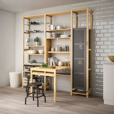 IVAR System - IKEA Ikea Ivar Shelves, Ivar Ikea, Unit Kitchen, Craft Tables With Storage, Wood Shelving Units, Ikea Ivar, Kitchen Refresh, Foldable Table, Studio Apartment Decorating